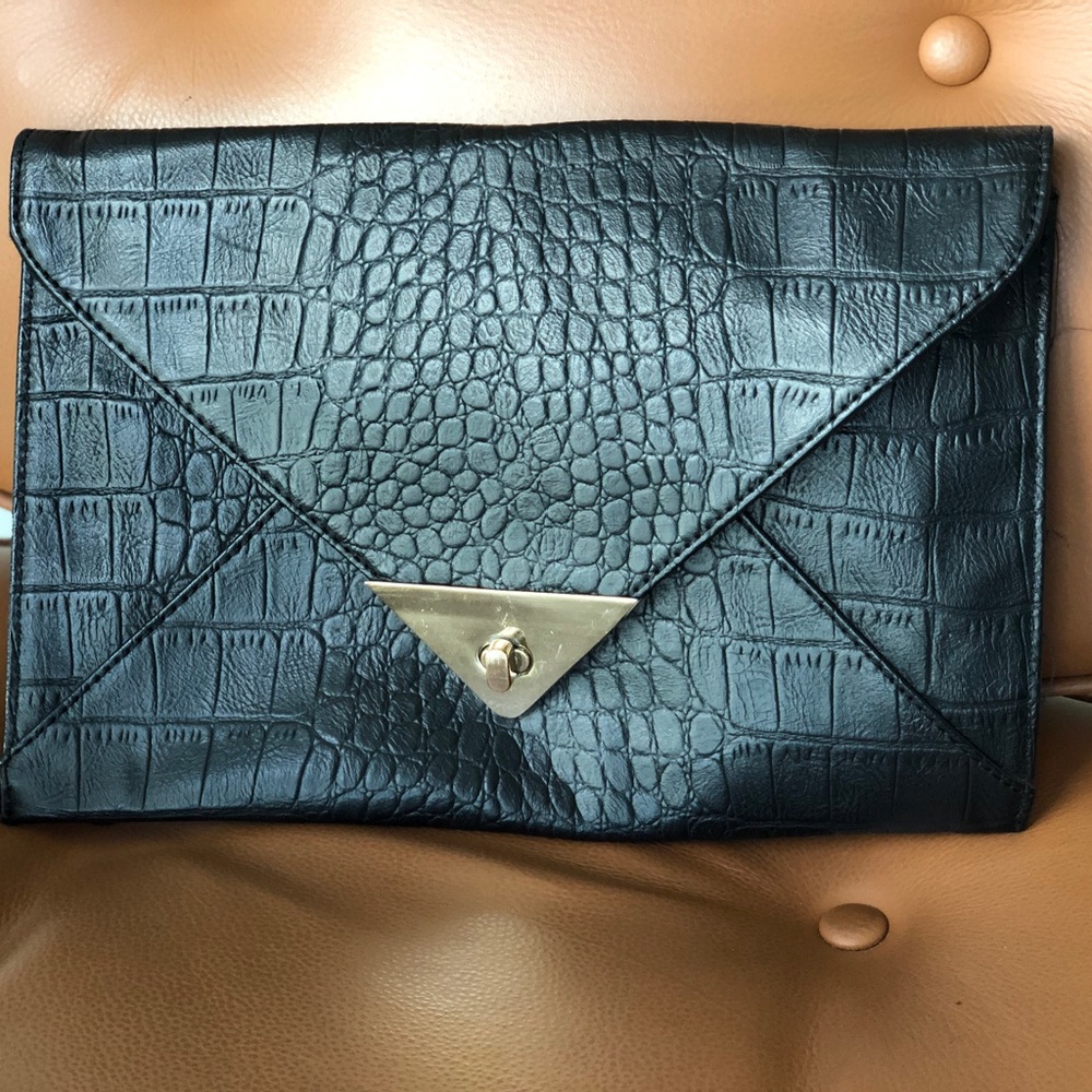 Snake animal print clutch cross body bag